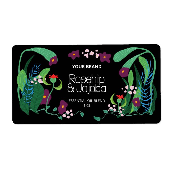 Etiqueta Rótulos de Produto de Garrafa Dropper Ilustrados (Frente)