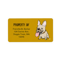 Rótulos de propriedade de cães-do-galo-bulldog fra