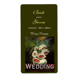 Etiqueta Rótulos de vinho de casamento floral vintage