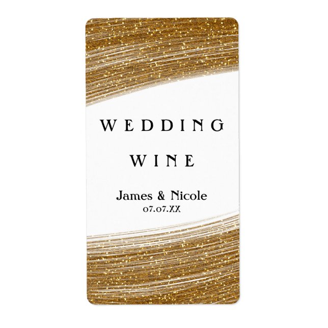 Etiqueta Rótulos de vinho elegantes com brilho dourado e br (Frente)