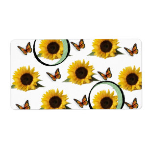 Etiqueta Rótulos Florais Girassol