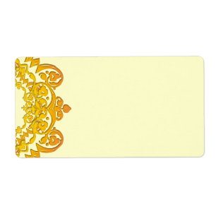 Etiqueta Rótulos Grandes de Arte Floral Amarelo