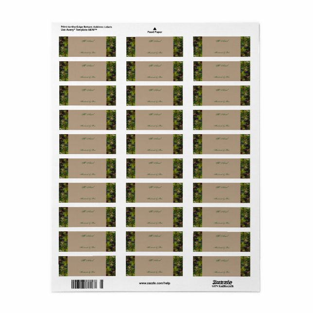 Etiqueta Rótulos Personalizados Naturais (Folha completa)