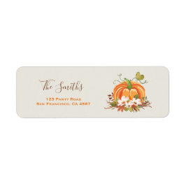 Etiqueta Rótulos Rustic Pumpkin Address Caem Neutros do out