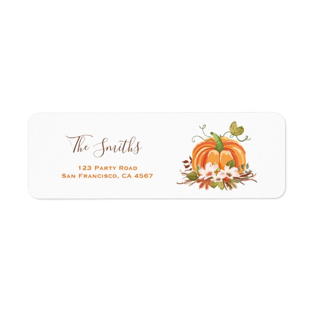 Etiqueta Rótulos Rustic Pumpkin Address Caem Neutros do out (Frente)