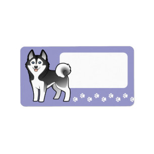 Etiqueta Rouco Siberian dos desenhos animados/Malamute do