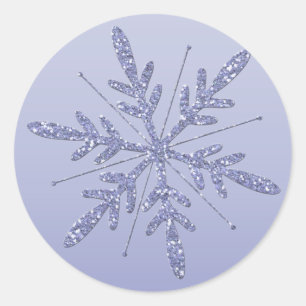 Etiqueta roxa Glittery do floco de neve