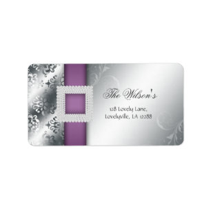 Etiqueta Roxo da jóia do aniversário de casamento de prat