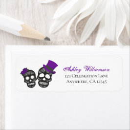 Etiqueta Roxo e Black Sugar Skull Endereço de devolução