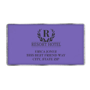 Etiqueta Roxo e Prata Metálicos Adicionar Logotipo e Fundo