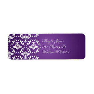 Etiqueta Roxo elegante do damasco do vintage do endereço d