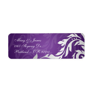 Etiqueta Roxo elegante do Flourish de Swirly do endereço d