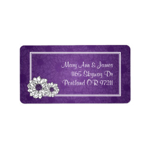 Etiqueta Roxo floral da dália elegante do endereço do