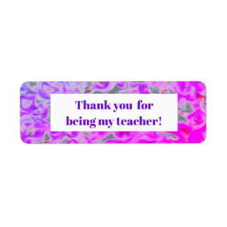 Etiqueta Roxo Rosa Agradecimento ao Professor Tie-Dye Obrig