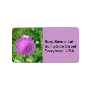 Etiqueta Roxo Thistle Wildflower