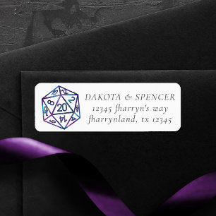 Etiqueta RPG Dados Endereço do jogador de mesa de fantasi