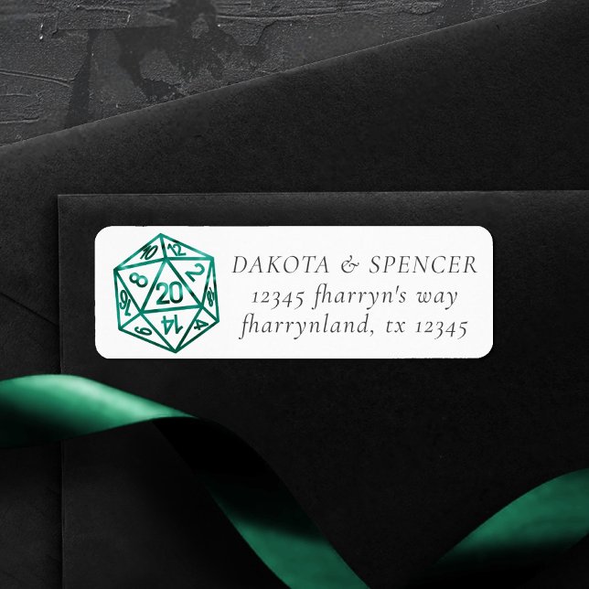 Etiqueta RPG Green Dice | Fantasy Tabletop Endereço PnP (Criador carregado)