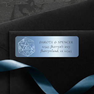 Etiqueta RPG Luxe Endereço do jogador de mesa Blue Fantas