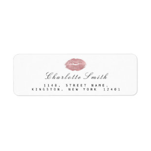 Etiqueta RSVP Branco do Kiss Makeup dos Lábios Rosa Rosa Ro