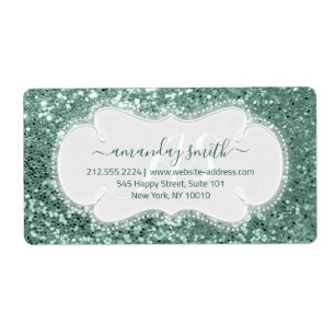 Etiqueta RSVP Bridal Sweet Monogramas Nave Glitter