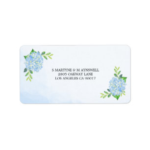 Etiqueta RSVP de Casamento de Hydrangea Azul de Cor da Água