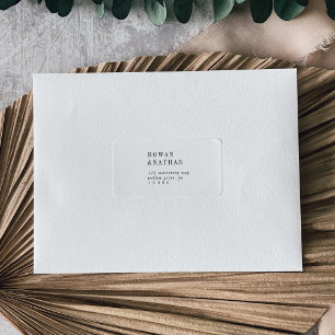 Etiqueta RSVP de Endereços preto-e-branco moderno