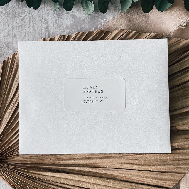 Etiqueta RSVP de Endereços preto-e-branco moderno (Criador carregado)