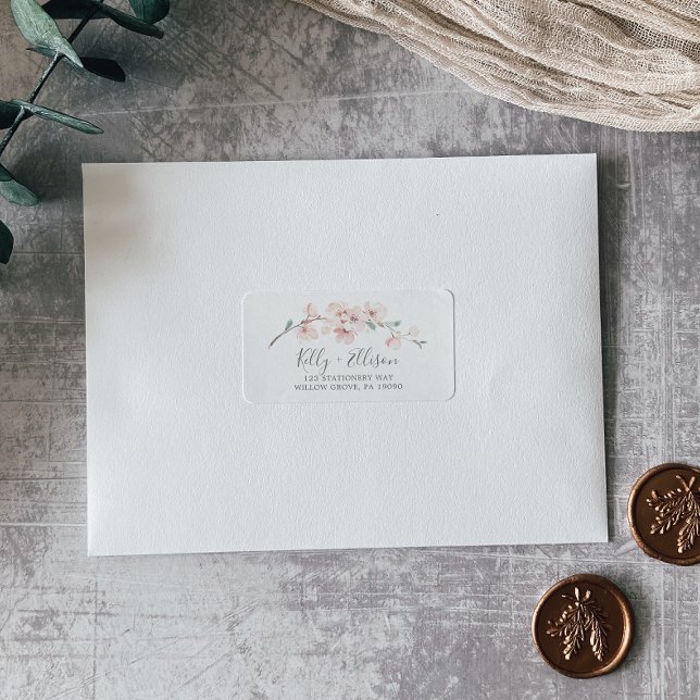 Etiqueta RSVP de Endereços RSVP de Casamento de Cherry Blos (Criador carregado)