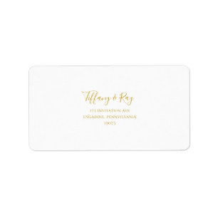 Etiqueta RSVP de Endereços RSVP de Casamento Dourado Elegan