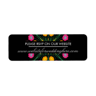 Etiqueta RSVP para Site Web Espanhol Floral Desenhado à Mão