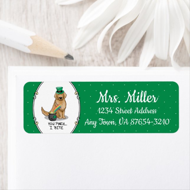 Etiqueta Rua, Cachorro do Retriever do Ouro do Patrick (Insitu)