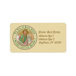 Etiqueta Rua. Joseph de um "Cartão de Peregrinação" (Pormen