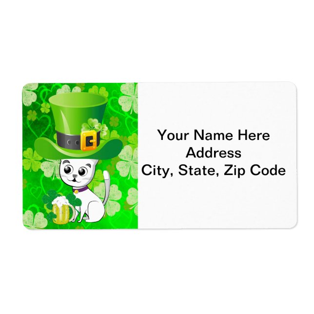 Etiqueta Rua, Rotulagem de Dia de Patrick, Cerveja de Gato (Frente)