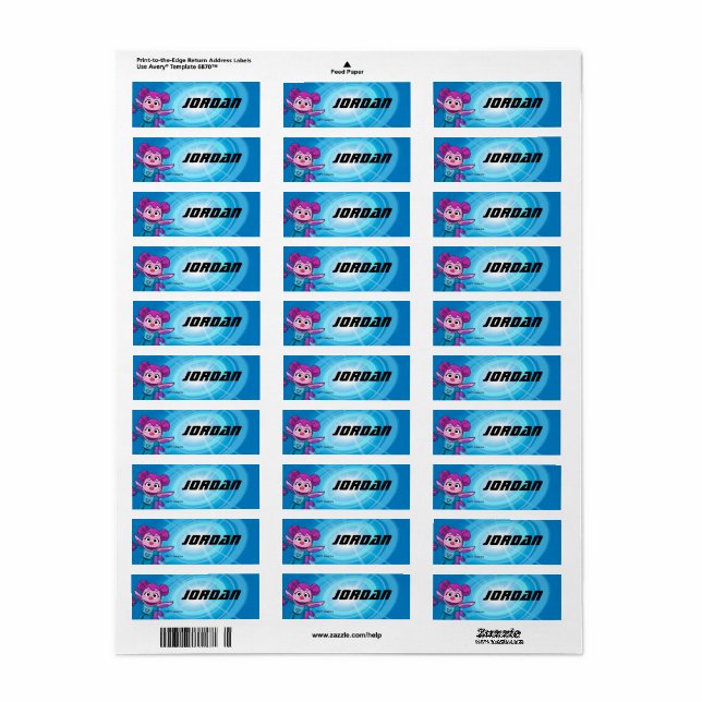 Etiqueta Rua Sésamo | Mecha Construtor Abby Em Ação (Folha completa)