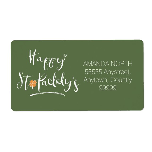 Etiqueta Ruas felizes, ID336 do Paddy's Orange Shamrock (Frente)