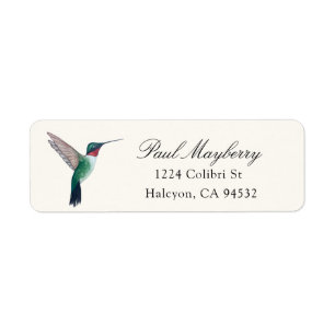 Etiqueta Ruby-throated Hummingbird Return Address Label