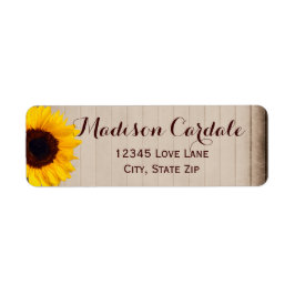 Etiqueta Rustic Barn Wood Sunflower Return Labels