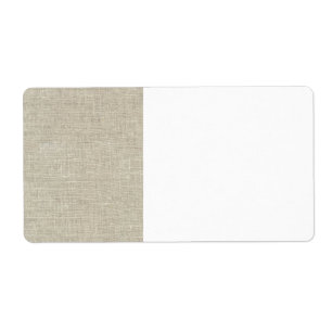 Etiqueta Rustic Beige Linen Impressa