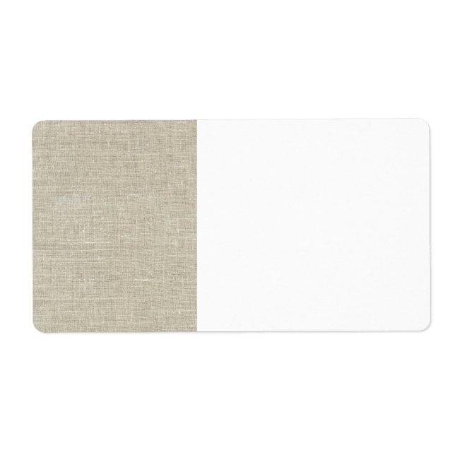 Etiqueta Rustic Beige Linen Impressa (Frente)