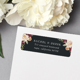 Etiqueta Rustic Bloom Watercolor Floral Return Address