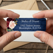 Rustic Blue Burgundy Bush Endereço de devolução fl