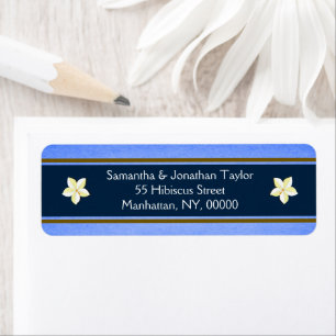 Etiqueta Rustic Blue Floral Address Labels Favoritos