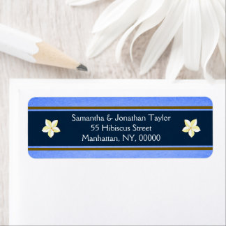 Etiqueta Rustic Blue Floral Address Labels Favoritos