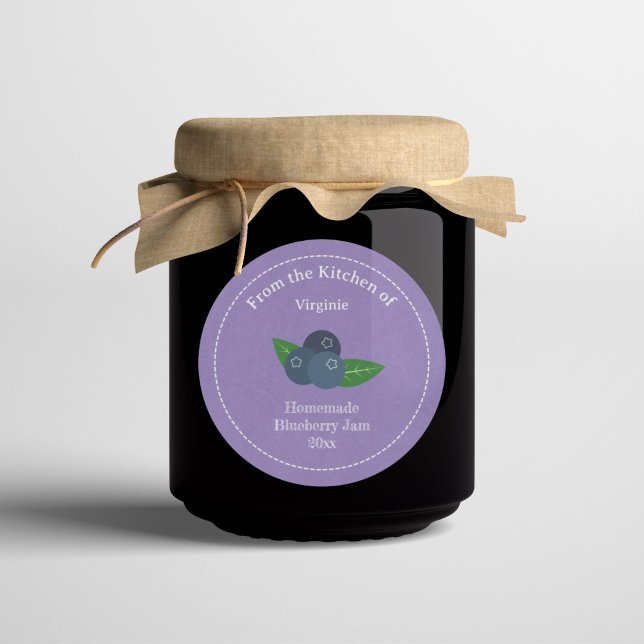 Etiqueta Rustic Blueberry Jam Label Sticker (Rustic Blueberry Jam Label Sticker)