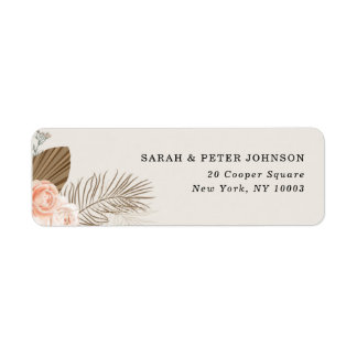Etiqueta Rustic Boho Floral Terracotta Return Address Label