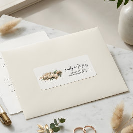 Etiqueta Rustic Boho Neutral Floral Wedding Address