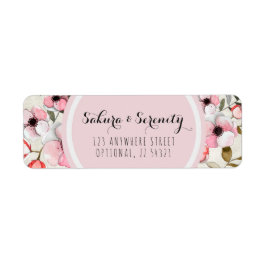 Etiqueta Rustic Cherry Blossom Sakura Endereço de retorno