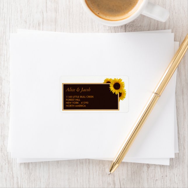 Etiqueta Rustic Country Sunflower - Casamento Floral (Insitu)