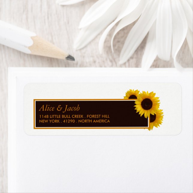Etiqueta Rustic Country Sunflower - Casamento Floral (Insitu)