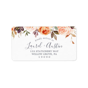 Etiqueta Rustic Earth Florals Casando RSVP Endereço Labels